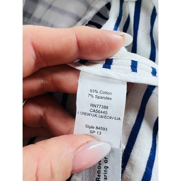 J.Crew Maritime Blazer In Dragonfly Blue Striped Cotton Knit Jacket M - Picture 9 of 12